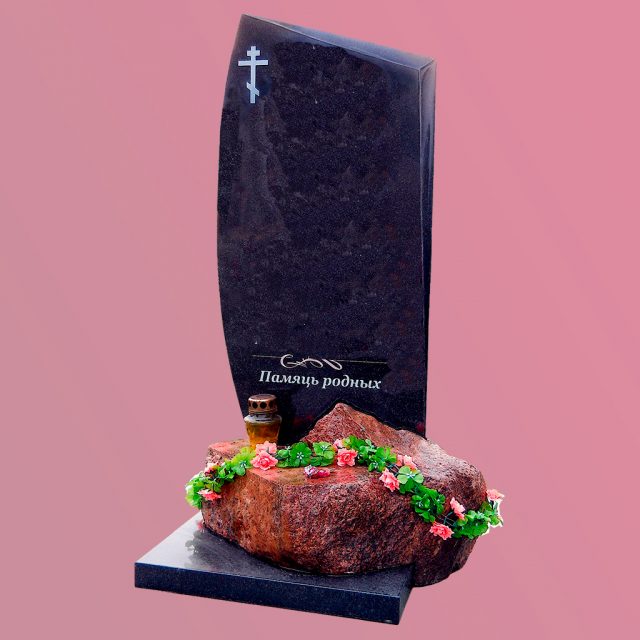 памятник из гранита с камнем