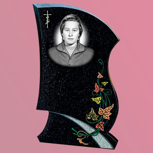 памятник из гранита с цветным рисунком